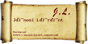 Jánosi Lóránt névjegykártya