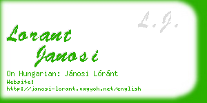 lorant janosi business card
