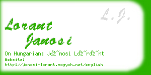 lorant janosi business card